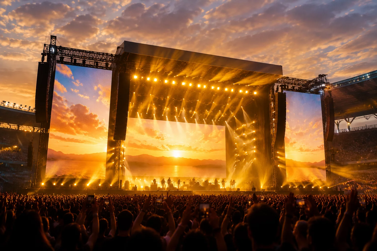 Bühnenbild und Lichtkonzept der Stadion-Tournee